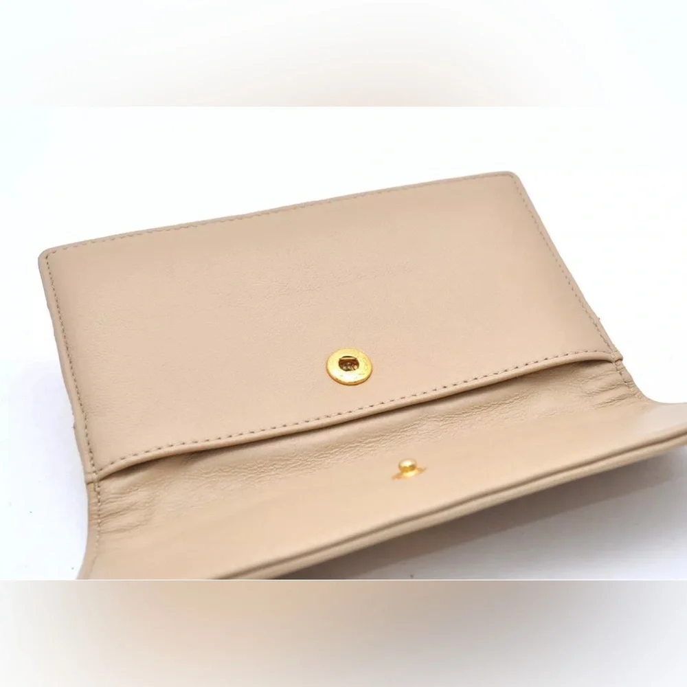 CHANEL Calf Skin Matelasse Vintage Pouch Purse Beige - Picture 14 of 16